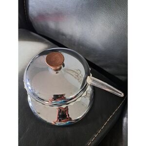 KROMEX Vintage 8oz Condiment/Dip SERVA-DISH w/ Lid-Revolving Pedestal-Spoon -XPO